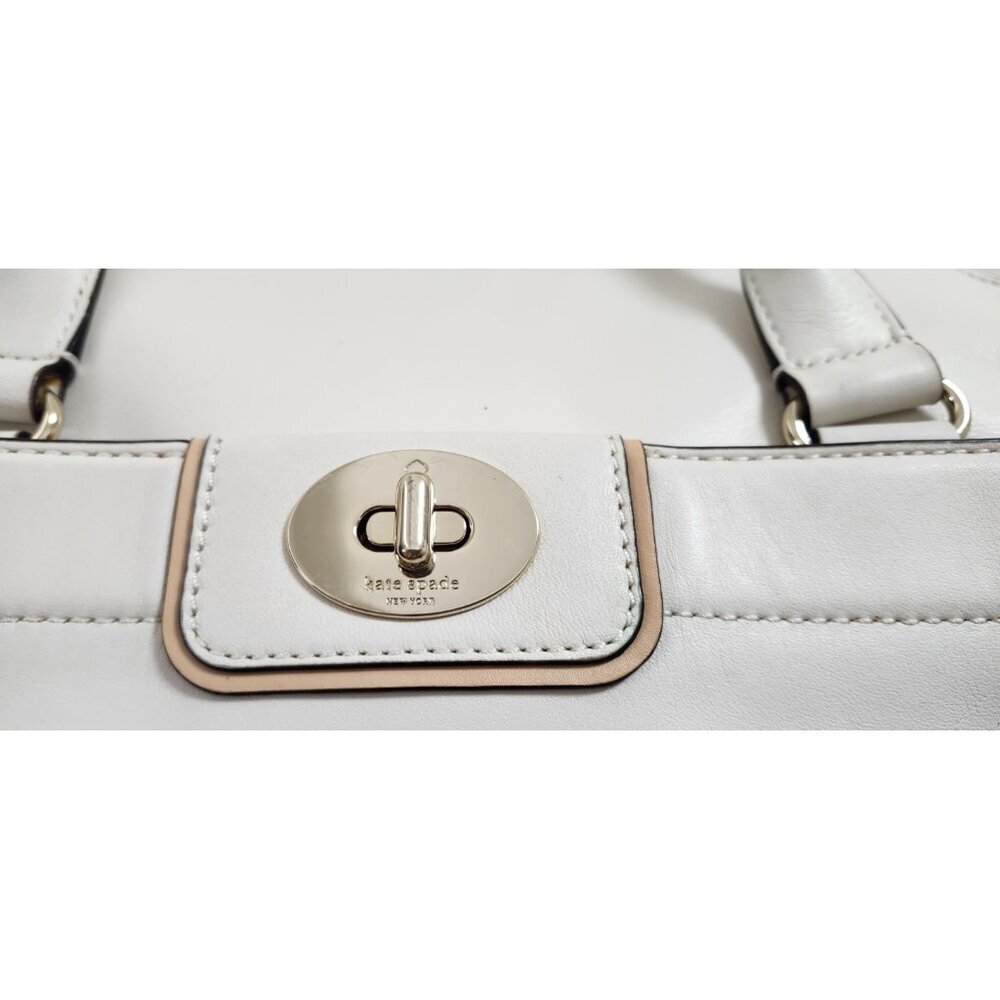 Kate Spade Hampton Road Janie Bag White Leather Satchel Shoulder Bag - Picture 5 of 15